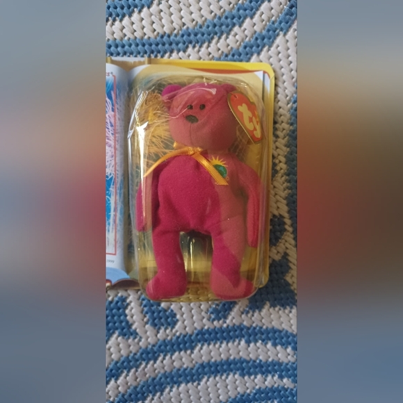 TY Millennium Magenta Bear Plush Toy by Ty - Magenta - Picture 2 of 4